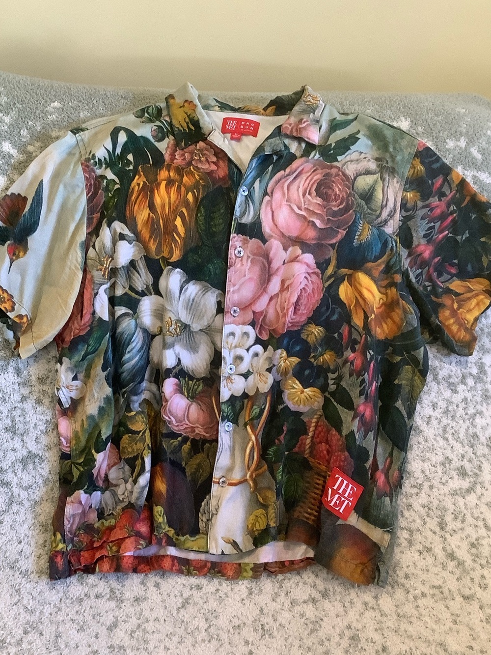 Mens The Met Pac Sun Tropical Floral Button-Up travel Shirt RS Size Medium